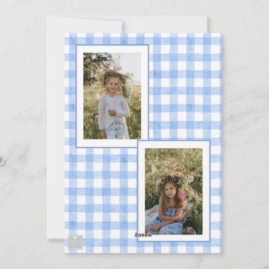 Waterverf Roze Bow Ribbon Sash Kerstfoto Feestdagenkaart (Achterkant)