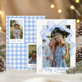 Waterverf Roze Bow Ribbon Sash Kerstfoto Feestdagenkaart