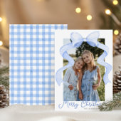 Waterverf Roze Bow Ribbon Sash Kerstfoto Feestdagenkaart