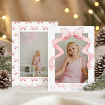 Waterverf Roze Bow Ribbon Sash Kerstfoto