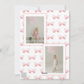 Waterverf Roze Bow Ribbon Sash Kerstfoto Feestdagenkaart (Achterkant)