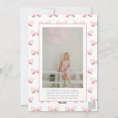 Waterverf Roze Bow Ribbon Sash Kerstfoto Feestdagenkaart (Achterkant)