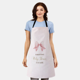 Waterverf Roze Bow Stippen Baby shower Schort