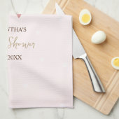 Waterverf Roze Bow Stippen Baby shower Theedoek (Quarter Fold)