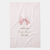 Waterverf Roze Bow Stippen Baby shower Theedoek (Verticaal)
