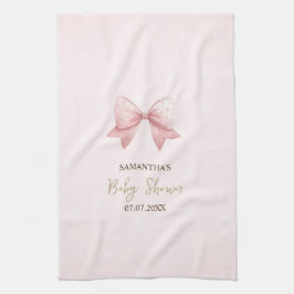 Waterverf Roze Bow Stippen Baby shower Theedoek