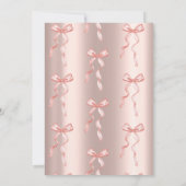 Waterverf Roze Bow Stippen Roos Goud Baby shower Kaart (Achterkant)