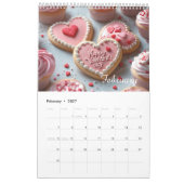 Waterverf Roze Bow Utensils Bakkerij Kalender (Feb 2027)
