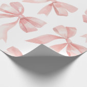 Waterverf Roze Bow Wrapping Paper Cadeaupapier (Hoek)