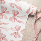 Waterverf Roze Bow Wrapping Paper Cadeaupapier