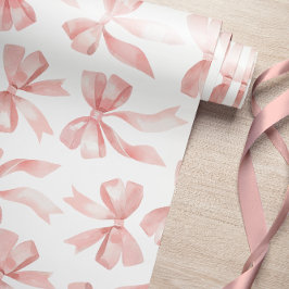 Waterverf Roze Bow Wrapping Paper Cadeaupapier