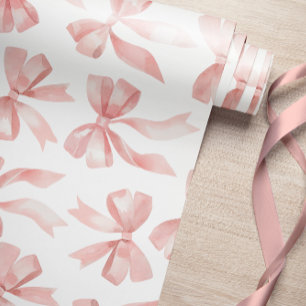 Waterverf Roze Bow Wrapping Paper Cadeaupapier