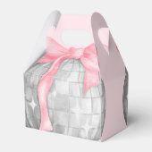 Waterverf Roze Bow Zilveren Disco Bal Verjaardag Bedankdoosjes (Achterkant)