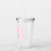 Waterverf Roze Bow Zilveren Discobal Acryl Drinkbeker (Links)