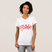 Waterverf roze Bruid tot bruidsfeest bruiloft T-shirt (Voorkant volledig)
