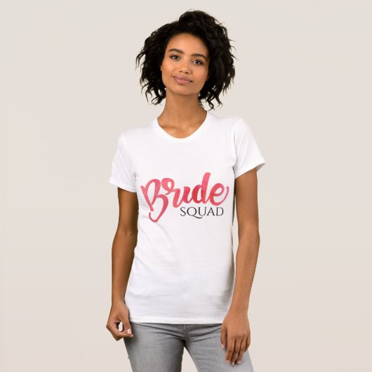 Waterverf roze Bruidsmeisjes bruidsfeest bruiloft T-shirt (Voorkant volledig)