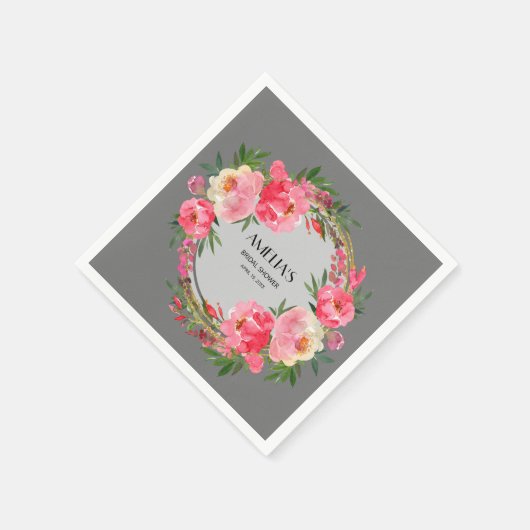 Waterverf Roze Bruiloft Bridal Shower Servet (Hoek)