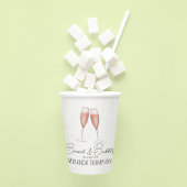 Waterverf Roze Bruiloft Brunch en Mousserende Brui Papieren Bekers