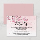 Waterverf Roze bruiloft - Gegevens Kaart (Voorkant / Achterkant)