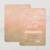 waterverf roze bruiloft RSVP kaarten Kaartje (Voorkant / Achterkant)