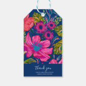 Waterverf roze bruiloftsshower cadeautje cadeaulabel (Achterkant)