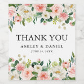 Waterverf Roze bruine bruinkoolzegsbruiloft Wijn Etiket (Enkel label)