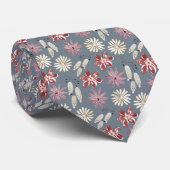 Waterverf Roze Bruine Crème Bloem Botanisch Stropdas (Opgerold)