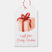 Waterverf Roze Cadeau Cadeaulabel (Voorkant)