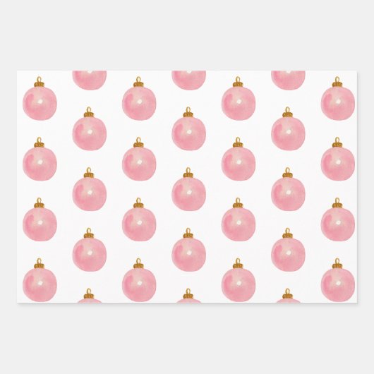 Waterverf Roze Cadeaus en Ornamenten Inpakpapier Vel (Voorkant 2)