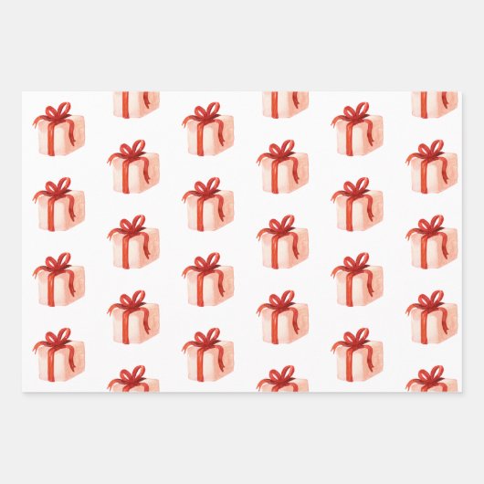 Waterverf Roze Cadeaus en Ornamenten Inpakpapier Vel (Voorkant)