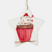 Waterverf roze cake bakkerij keramisch ornament (Rechts)