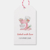 Waterverf Roze Cake mixer bakkerij Cadeaulabel (Voorkant)