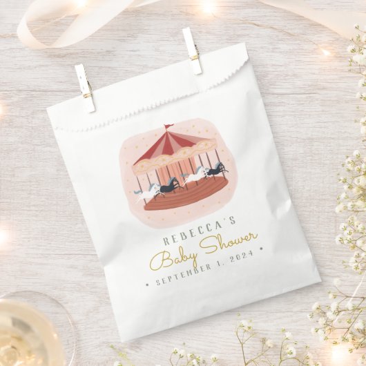 Waterverf Roze Carrousel Bedankzakje (Geknipt)