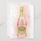 Waterverf Roze Champagne Bubble Shower Invitation Kaart (Voorkant)