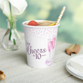 Waterverf roze champagne papieren bekers
