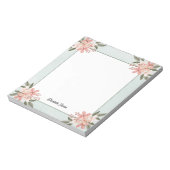 Waterverf Roze Cheery Botanical Gepersonaliseerd Notitieblok (Linkerzijde)