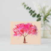 Waterverf roze Cherry Blossom Briefkaart (Staand voorkant)