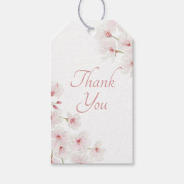 Waterverf Roze Cherry Blossom Cadeaulabel