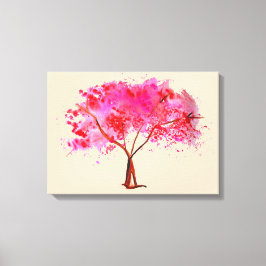 Waterverf roze Cherry Blossom Canvas Afdruk