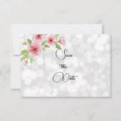 Waterverf Roze Cherry Blossom Save The Date (Voorkant)
