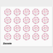 Waterverf Roze Cherry Blossom Small Business Ronde Sticker (Vel)