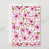 Waterverf Roze Cherry Blossom Wreath Baby shower Kaart (Achterkant)