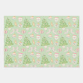 Waterverf Roze Chinoiserie Baubles Kerstboom Inpakpapier Vel (Voorkant 3)