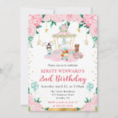 Waterverf Roze Circus Dieren Kinderen Verjaardag Kaart (Voorkant)