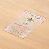 Waterverf Roze Circus Dieren Verjaardagsfeest Acryl Uitnodigingen (Laagn)