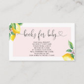 Waterverf roze citroenboeken voor baby ticket informatiekaartje (Voorkant)