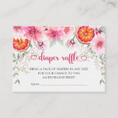 Waterverf Roze & Citrus Luier Raffle Baby shower Informatiekaartje (Voorkant)