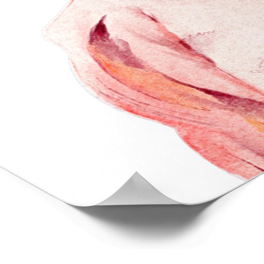 Waterverf Roze Cockato Moluccan Poster (Hoek)