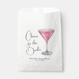 Waterverf Roze Cocktail Bruidsfeest Bedankzakje