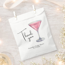 Waterverf Roze Cocktail Bruidsfeest Dank je Bedankzakje
